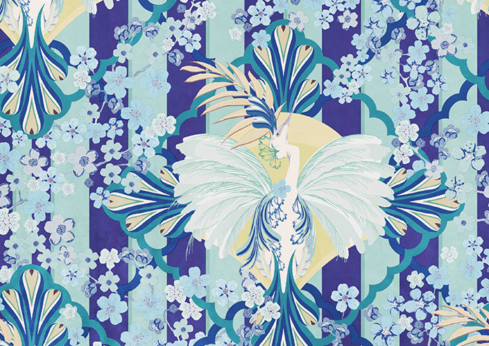 Faded Glamour, China Blue Stripe - Roman Blind - Image 7